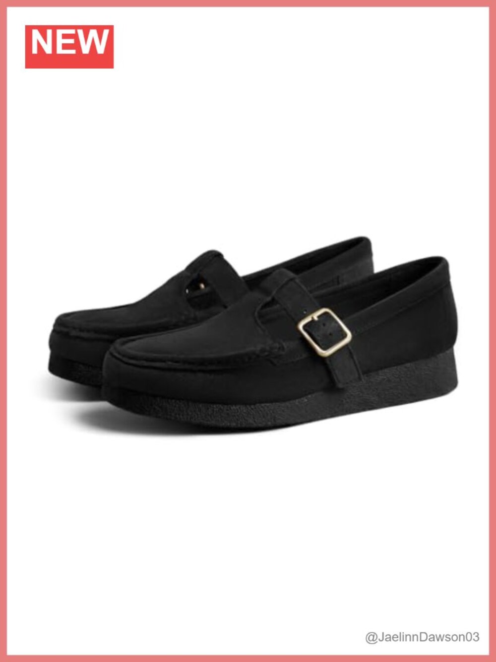 Womens Platform Loafers T-Strap Mary Jane Square Toe Faux Suede Slip On